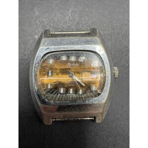 Vintage Bolivia Electra Men's Datomatic Antishock 2000 Watch Brown Copper Dial